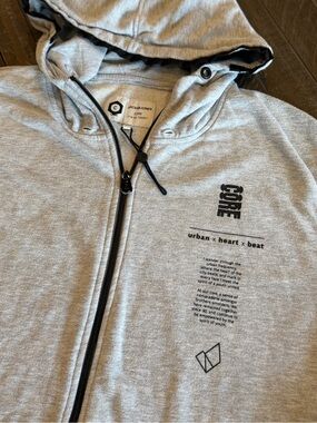 Jack & Jones Light Gray Hooded Zip-Up Jacket with Black Trim